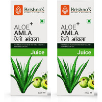 Krishnas Aloe Vera Amla Mix Juice - 1000 ml (Pack of 2) | A Perfect Mix for Healthy Body | For Healthy Hair, Skin, Digestion & Immunity