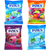 Foxs Crystal Clear Candy- Mints Candy, Fruits Candy, Berries Candy And Fruity Mints Candy 90 Grams Each- Combo Pack Of 4
