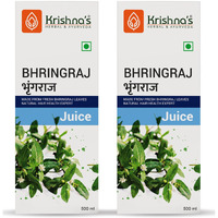 Krishnas Bhringraj Juice - 500 ml (Pack of 2) | Preservative Free | Nourishes hair and improves hair growth