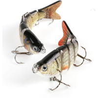PROBEROS Fishing Baits, 2 Pack 6 Segments Lifelike Multi-Jointed Swimbait, Hight Quality Hard Bait Fishing Hooks with High Carbon Steel Tackle 6# (10cm/19g)