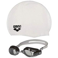 Arena 92422 Goggle and Cap Set (Silver Smoke White Black)