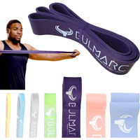 BULMARC s Resistance Bands Pull Up Assist Power Bands with 65+ exercises for Workout, Muscle Tone, Weight Loss & Body Powerlifting (Purple, X-Heavy (35-57) KGS)
