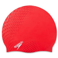 Speedo Unisex Adult Bubble Active + Swim Cap - Red Red