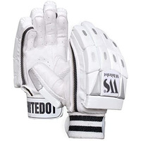 WHITEDOT SPORTS Whitedot Dot 1.0 Cricket Batting Gloves, Mens, Rh (Leather, White)