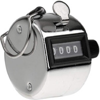 Lista 014 4 Digits Hand Held Tally Counter Numbers Clicker (Silver)