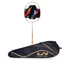 Li-ning Air-Force 78 G3 Carbon Fibre Unstrung Badminton Racket with Full Cover (78g, White/Light Orange/Black)