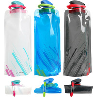 Mtroyaldia 3 Pieces 700Ml Large Foldable Water Bottle Fully Collapsible Stock Bottle, Portable Water Bottle For Running Cycling Outdoor - Plastic, Multicolor