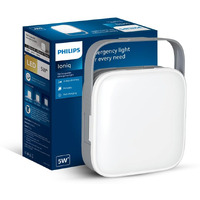 PHILIPS Ioniq 5W Portable Emergency Rechargeable LED Lantern | 3 Step Dimming Fast Charging Emergency Light for Power Cuts | Shape: Square , Colour: Grey , Pack of 1
