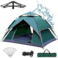 BOLDESCAPE 3-4 Persons Camping Tent, Waterproof for Adults - Spacious Outdoor Tent House for Camping. Durable Tent House for Camping, Perfect for Your Next Adventure (New), Polyester, Green