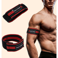 HealthHike Cotton Blend Blood Flow Restriction Bands(Bfr) with Adjustable Velcro for Arms Occlusion Training with Strong Elastic Strap for Gym&Workout|Gain Muscle Without Heavy Weight Lifting (Red)