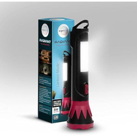 wipro Radiant Dual Light LED Torch, Black & Red, Standard|Rechargeable Emergency Light | ABS Plastic| Dual Mode - Torch and Side Light|Li Ion Battery