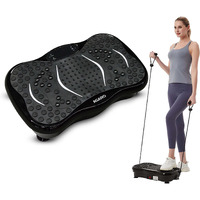 AGARO Alpha Crazyfit Vibration Plate Massager,Home&Gym Workout Machine For Muscle Toning,Calorie Burning,Massaging,Weight Loss,Pain Relief&Comes With 5 Program Mode With Remote,2 Exercise Band