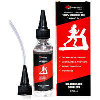PowerMax Fitness PMS-200 Multi-Purpose 100% Pure Silicone Treadmill Lubricant, Full Belt Width Lubrication, No Odor & No Propellants, Nozzle Cap for Easy Application, White (200 ml)