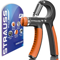 Strauss Adjustable Hand Grip| Adjustable Resistance (10KG - 40KG) | Hand Gripper for Home & Gym Workouts | Perfect for Finger & Forearm Hand Exercises for Men & Women (Black/Orange)