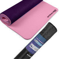 Strauss TPE Eco Friendly Dual Layer Yoga Mat, 6 mm (Pink)