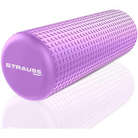 Strauss Yoga Foam Roller | Deep Tissue Massage Roller for Knee Exercise, Muscles Recovery & Physiotherapy | Home Gym Fitness Equipment for Full Body Relaxation and Flexibility | 45cm,(Purple)