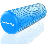 Strauss Yoga Foam Roller | Deep Tissue Massage Roller for Knee Exercise, Muscles Recovery & Physiotherapy | Home Gym Fitness Equipment for Full Body Relaxation and Flexibility | 30cm,(Blue)