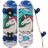 Strauss Kids Skateboard | 17 X 5 Inches Maple Wood Skateboard with PU Wheels for Kids Upto 5 Years | Suitable for Boys and Girls | Ideal for Beginners,Learners and Training Purpose, (White Horse)