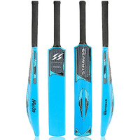 Strauss Rebel Cricket Bat | Full Size | Dimensions: 34 X 4.5 inch | Heavy Duty Hard Plastic Cricket Bat | for All Age Groups | Tennis & Synthetic Ball Cricket Bat | Tennis Cricket Bat,(Blue)