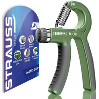 Strauss Adjustable Hand Grip| Adjustable Resistance (10KG - 40KG) | Hand Gripper for Home & Gym Workouts | Perfect for Finger & Forearm Hand Exercises for Men & Women (Dark Green)