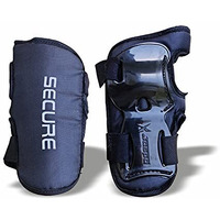 JASPO Secure Hybrid Wrist Guards for Skating, Cycling, Skateboarding, Roller Skating, Inline Skate, Running and All Outdoor Games, Breathable and Washable Fabric, for All Age Groups (Black, Small)