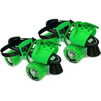 JASPO Tenacity ZXI Plus Adjustable Senior Roller Skates Suitable for Age Group 6-14 Years. (Green)
