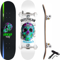 jaspo Dead Hat Uv Print Skateboard - 31X8 Inches, 7-Layer Canadian Maple, Fully Assembled For Kids/Youth/Adults (Dead Hat), Multi