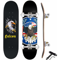 jaspo Being Skull (31X8) Inches Canadian Maple (7 Layers) Material Skateboard, Front Side Grip Tape, Back Side Uv Print Specially Designed For Kids,Youth,Adults (Falcon), Multi
