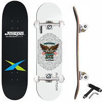 jaspo Hawk-Eye (31 X 8 ) Complete Fully Assembled Skateboard, 7 Layer Wooden (Canadian Maple) Concave Skateboard For Boys, Kids, Youth, Adults  Made In India
