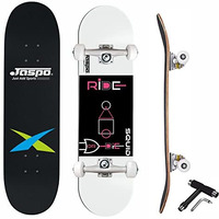 jaspo Squid (31 x 8 ) Complete Fully Assembled Skateboard, 7 Layer Wooden (Canadian Maple) Concave Skateboard for Boys, Kids, Youth, Adults  Made in India