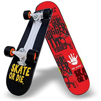 Jaspo Black Duck Fibre Skateboard - 26X6.5 Inch, Fully Assembled For All Ages (Gunshot) - Fiber