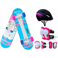 Jaspo Unicorn Girl Fiber Material Skateboard (26.5X6.5 Inches) (Combo (Knee,Elbow & Wrist Guard And Helmet) (For Age Group 7 Years And Above) (Unicorn Pro (Deck Size 26 X6.5 ) - Black