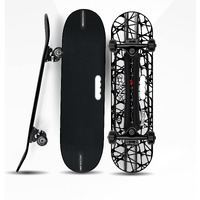 Jaspo Hurricane Ollie 31 x 8 Fibre Skateboard for Beginners & Learners of All Age Group with Grip Tape on Front Side & Attractive Sticker Graphics on Back Side