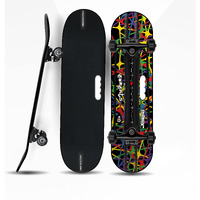 Jaspo Hurricane Ollie 31  x 8  Fiber Composite Skateboards Beginners & Learners of All Age Group with 80 Grit Grip Tape on Front Side & Attractive Sticker Graphics on Back Side, Multicolor