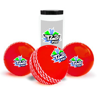 jaspo T20 Plus Practice Cricket Balls (Pack of 3) for Indoor & Outdoor Play,Weight 120-125 GM (Approx), Colour Red, Synthetic Rubber Material