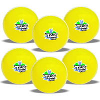 jaspo Synthetic Rubber T-20 Plus Practice Cricket Ball/Wind Balls (125-130 Gms) For - Indoor & Outdoor Street & Beach Cricket (Pack Of 6) (Yellow)