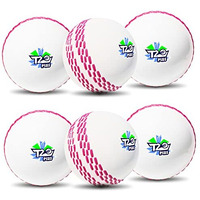 jaspo Synthetic T-20 Plus Practice Cricket Ball/Wind Balls (125-130 Gms) For - Indoor&Outdoor Street&Beach Cricket (Pack Of 6) (White)