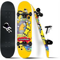 Jaspo Canadian Maple Skateboard (31X 8) inches Fully Assembled 7 Layer Canadian Maple Skateboard for Kids/Boys/Girls/Youth/Adults  Made in India (Cross Links)