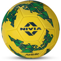 Nivia Air Strike Football, 32 Panel, Foamed PVC Stitched, Grassy Ground Hobby Playing Football, Football for Men and Women, Size -5 (Yellow)