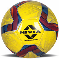 Nivia Rabona Pro Football/TPU Stitched/32 Panel/Suitable for Soft & Dry Ground/International Match Ball/FIFA Basic Football for Men/Women (Yellow) Size-5