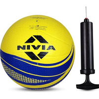 Nivia Crater Volleyball with Ball Pump Volleyball - Size: 4 (Pack of 2, Yellow/Blue)