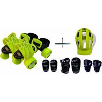 jaspo Unisex Storm Pro Superior Senior Skates Combo (Skates+Helmet+Knee+Elbow+Wrist) Suitable For Age Upto 6 To 14 Years, Outdoor wheel, YELLOW