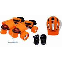 Jaspo Thunder Thorns Adjustable Senior Roller Skates Combo Suitable for Age Group 6 to 14 Years (Eco)