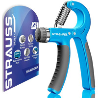 Strauss Adjustable Hand Grip| Adjustable Resistance (10KG - 40KG) | Hand Gripper for Home & Gym Workouts | Perfect for Finger & Forearm Hand Exercises & Strength Building for Men & Women (Black/Blue)