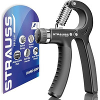 Strauss Adjustable Hand Grip| Adjustable Resistance (10KG - 40KG) | Hand Gripper for Home & Gym Workouts | Perfect for Finger & Forearm Hand Exercises & Strength Building for Men & Women (Black)