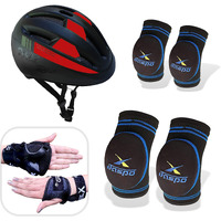 jaspo Plastic Pro Shield Gear Bundle for Age Group 7 Years Old and Above (Blue, Medium)