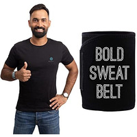 Boldfit Sportswear Sweat Belt for Women & Men Neoprene Lower Back Waist Support Slim Belt Waist Workout Trainer Belt for Women and Men- Fits Up to 43 Inch, Black, M