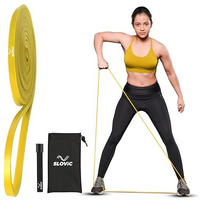 Slovic Yellow Resistance Bands for Workout for Men and Women (1 Year Warranty) Resistance Band Set & Exercise Band for Home Gym Fitness Pull Up Band & Toning Band | Natural and Unbreakable Rubber