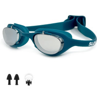 SLOVIC Blue Swimming Goggles for Adults | Swimming Goggle for Men and Women | Anti Fog | UV Protection | Leak Proof | Black | Silicone Strap with Extra Expandability