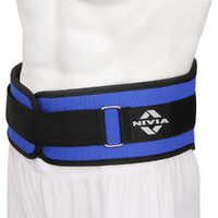 Nivia Weightlifting Gym Belt for Back Support, for Men and Women, for Workout, for Powerlifting, for Gym Workout & Deadlift, with Durable Material, with Hook & Loop Closure (Blue, Size 46 )